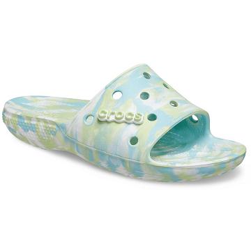 Crocs Classic Marbled Slide Women's Sandals Mint | Australia 0534FDNM